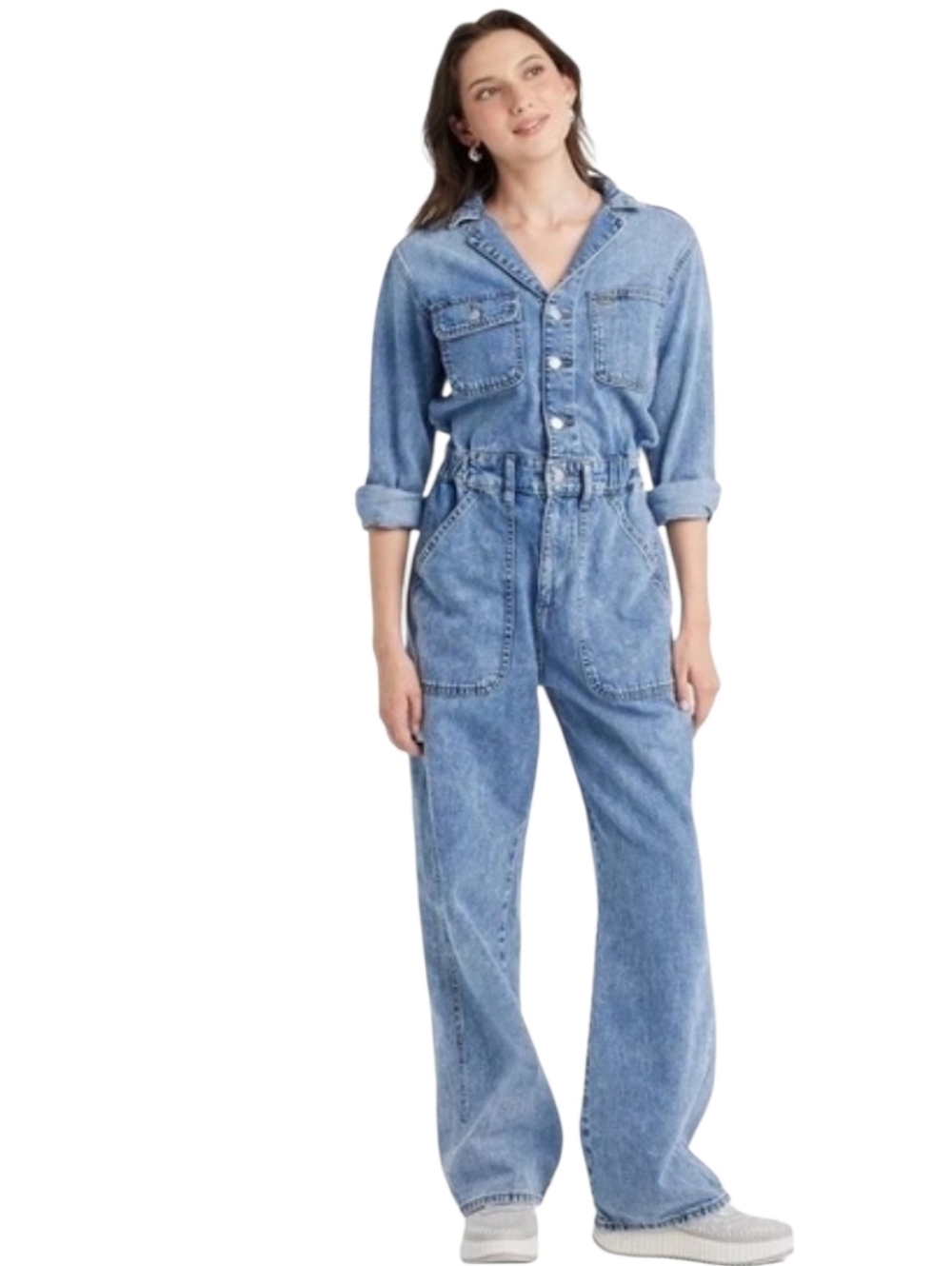 Universal Thread Light Blue Denim Jumpsuit Size 4R
